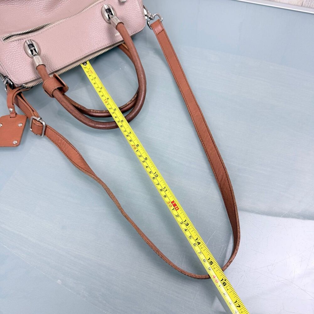 Valentina Italia Women's Taupe Leather Satchel Handbag with Shoulder Strap - Picture 12 of 12